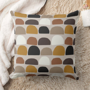 Botanische Abstrakte Terracotta auf dem Monte Boho Kissen