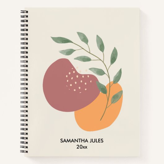 Botanische Abstrakte Terrakotta auf dem Boh Notizblock (Vorderseite)