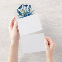 Botanische All-in-One-Hochzeitseinladung 