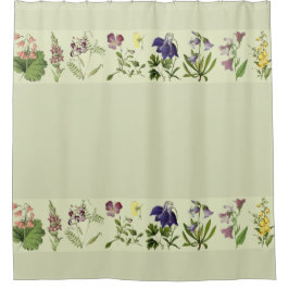 Botanische alpine Blumen-Blumenduschvorhang Duschvorhang