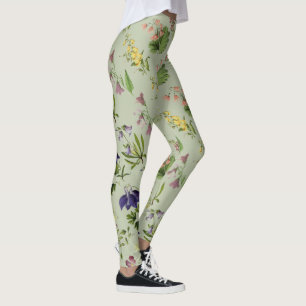 Botanische alpine Blumenmuster-Strumpfhose Leggings