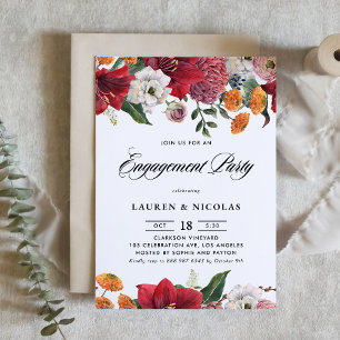 Botanische Amaryllische und Mums-Engagement-Partei Einladung