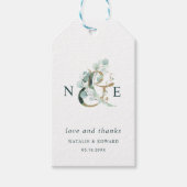 Botanische Ampersand Gold Green Wedding Vielen Dan Geschenkanhänger (Vorderseite)