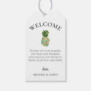 Botanische Ananas Beach Hochzeitstorte Geschenkanhänger