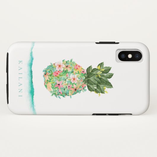 Botanische Ananas Case-Mate iPhone Hülle (Rückseite (Horizontal))