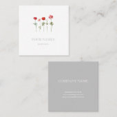 BOTANISCHE "ANEMONEN" FLORALISCHE GESCHÄFTSKARTE QUADRATISCHE VISITENKARTE (Vorne/Hinten)