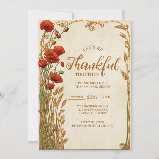 Botanische Ansammlung im rustikalen Herbst Einladung (Vorderseite)