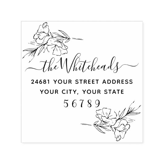 Botanische Anschrift Permastempel (Design)