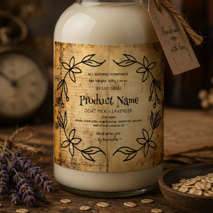 Botanische antike Papier-Apotheker-Stil-Etiketten Alkoholflaschenetikett