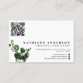 Botanische Aquakulturkarte mit QR-Code Visitenkarte (Rückseite)