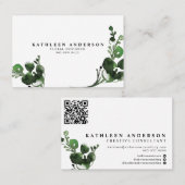 Botanische Aquakulturkarte mit QR-Code Visitenkarte (Vorne/Hinten)