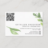 Botanische Aquakulturkarte mit QR-Code Visitenkarte (Rückseite)