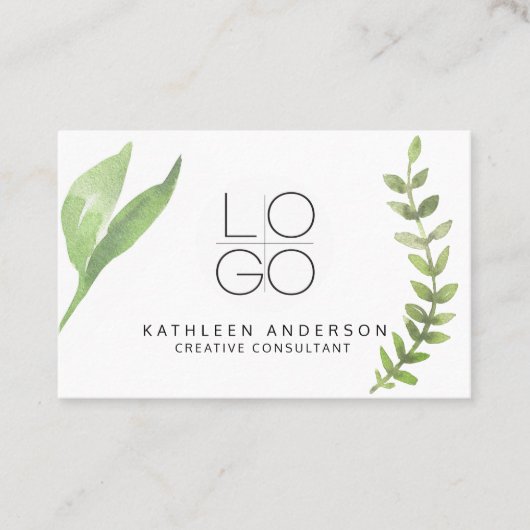 Botanische Aquakulturkarte mit QR-Code Visitenkarte (Vorderseite)