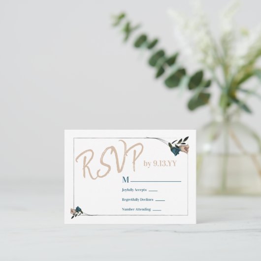 Botanische Aquamarin-grüne Rose UAWG Hinweiskarte (Stehend Vorderseite)