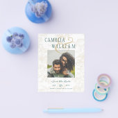 BOTANISCHE AQUAMARINE GOLD-Hochzeit im HAUSHALT -  Flyer (Einzeln)