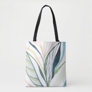 Botanische Aquarell-Abstraktkunst-Tragetasche Tasche