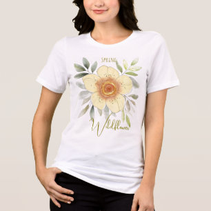 Botanische Aquarell-Frühlingswildblume Custom Tri-Blend Shirt