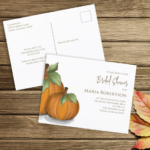 Botanische Aquarell-Herbstkürbisse-Junggesellinnen Postkarte