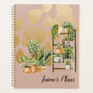 Botanische Aquarell-Pflanzen Schriftname Erröten Planer