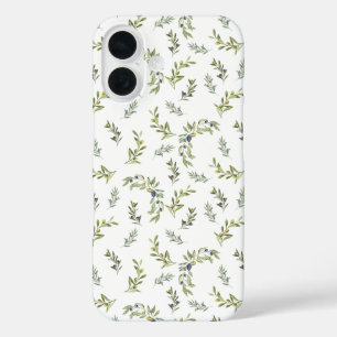 Botanische Aquarell-Sage-Grün-Oliven-Muster iPhone 16 Hülle