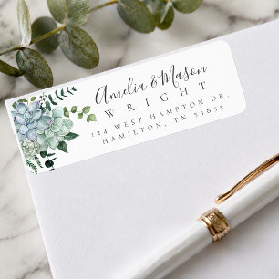 Botanische Aquarell-Sukkulenten-Hochzeitsadresse