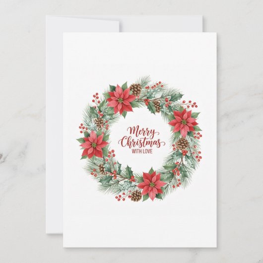 Botanische Aquarell-Weihnachtskränze Karte (Vorderseite)