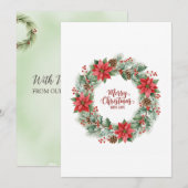 Botanische Aquarell-Weihnachtskränze Karte (Vorne/Hinten)