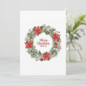 Botanische Aquarell-Weihnachtskränze Karte (Stehend Vorderseite)