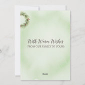 Botanische Aquarell-Weihnachtskränze Karte (Rückseite)