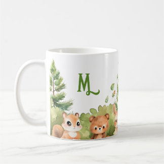 Botanische Aquarellbilder für Waldtiere Kaffeetasse