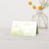 Botanische Aquarellbilder Grüne Blätter Rosa Blume Platzkarte (Rückseite)