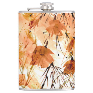 Botanische Aquarellbilder: Muster für Vintage Pfla Flachmann