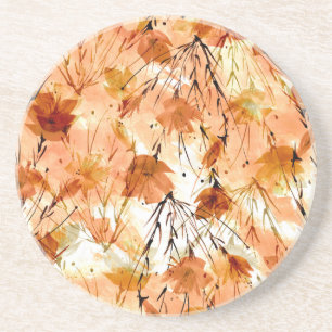 Botanische Aquarellbilder: Muster für Vintage Pfla Getränkeuntersetzer