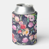 Botanische Aquarellblume: Rasterillustration Dosenkühler (Kanne Vorderseite)