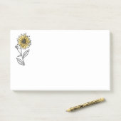 Botanische Aquarellblüte Post-it Klebezettel (Auf Schreibtisch)