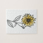 Botanische Aquarellblüte Puzzle (Horizontal)