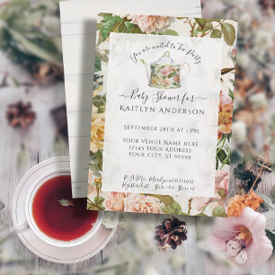 Botanische Aquarellblütendusche Party Babydusche