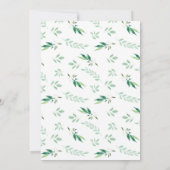 Botanische Aquarellblütenhochzeit aus frischen Blä Einladung (Rückseite)