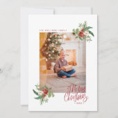 Botanische Aquarellen Weihnachten Foto Urlaub (Vorderseite)