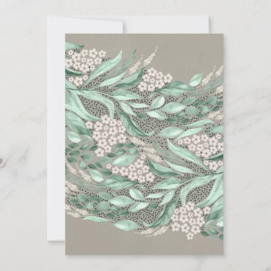 Botanische Aquarellendusche Einladung (Rückseite)