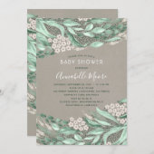 Botanische Aquarellendusche Einladung (Vorne/Hinten)