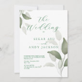 botanische Aquarellfarbe Einladung (Vorderseite)