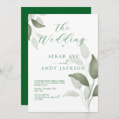 botanische Aquarellfarbe Einladung (Vorne/Hinten)