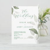 botanische Aquarellfarbe Einladung (Stehend Vorderseite)