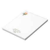 botanische Aquarellfarbe Rose Peach Notepad Notizblock (Rotiert)