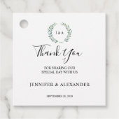 Botanische Aquarellfarben Blätter Danke für Ihre H Geschenkanhänger (Vorderseite)