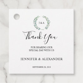 Botanische Aquarellfarben Blätter Danke für Ihre H Geschenkanhänger