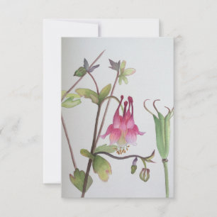 Botanische Aquarellfarben der Columbine Response C RSVP Karte