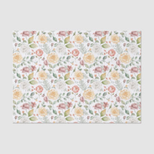 Botanische Aquarellfarben und Grünmuster Seidenpapier
