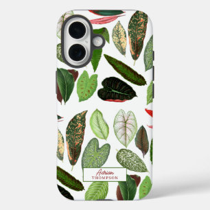 Botanische Aquarellfarben Vintage Grünflächen Blät iPhone 16 Hülle